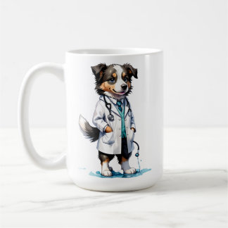 Tecknad hund veterinär kaffemugg
