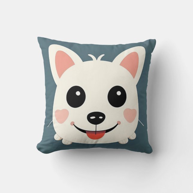 Tecknad hund Whimsical present till hundägare Deko Kudde (Framsida)