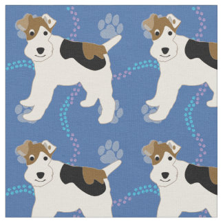 Tecknad hund - Wire Fox Terrier v1 Tyg