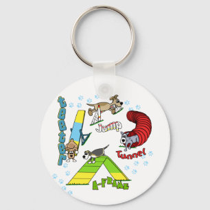 Tecknad hundAgility Keychain Nyckelring