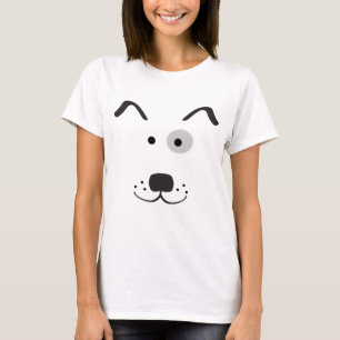 Tecknad hundansikteillustration tee shirt