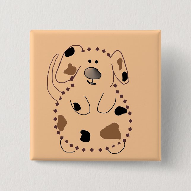 Tecknad hundTshirts och gåvor Knapp (Framsida)