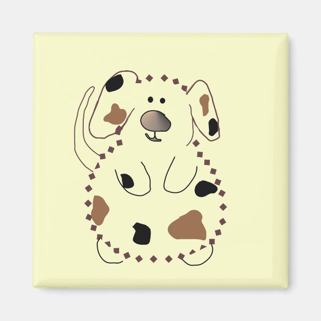 Tecknad hundTshirts och gåvor Magnet (Framsidan)