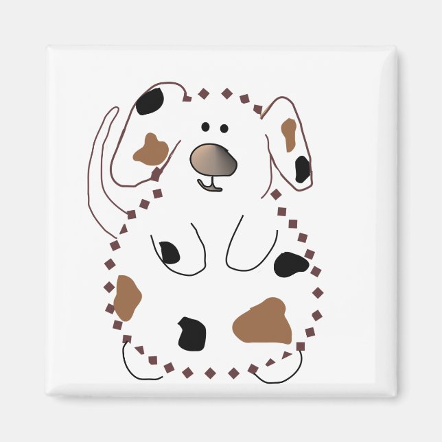 Tecknad hundTshirts och gåvor Magnet (Framsidan)