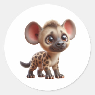Tecknad Hyena Unge Graphic Runt Klistermärke