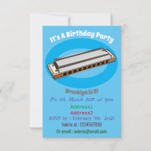 Tecknad i Harmonica Inbjudningar