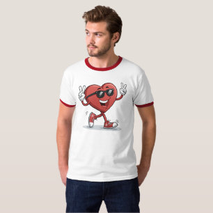 Tecknad i hjärtat rolig för att skjorta t shirt