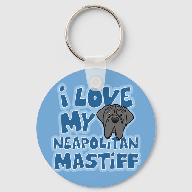 Tecknad I Kärlek My Neapolitan Mastiff Nyckelring (Framsida)