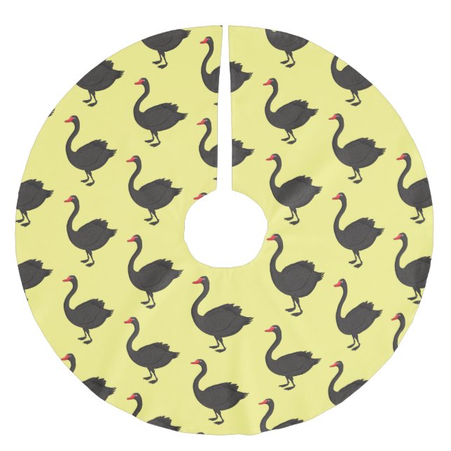 Tecknad i Svarta svan Julgransmatta Borstad Polyester (Framsidan)