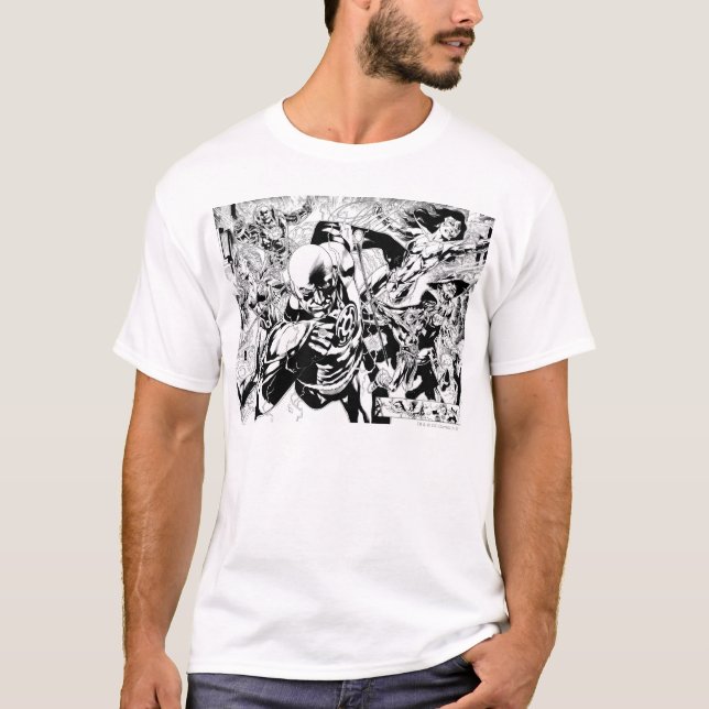 Tecknad i svartvitt t-shirt (Framsida)