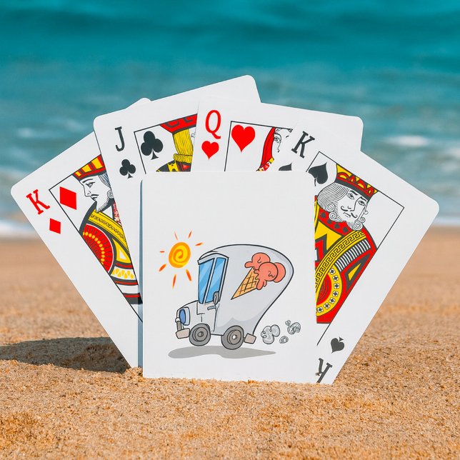 Tecknad Ice Cream Lastbil Roligt SommarDessert Casinokort (Skapare uppladdad)