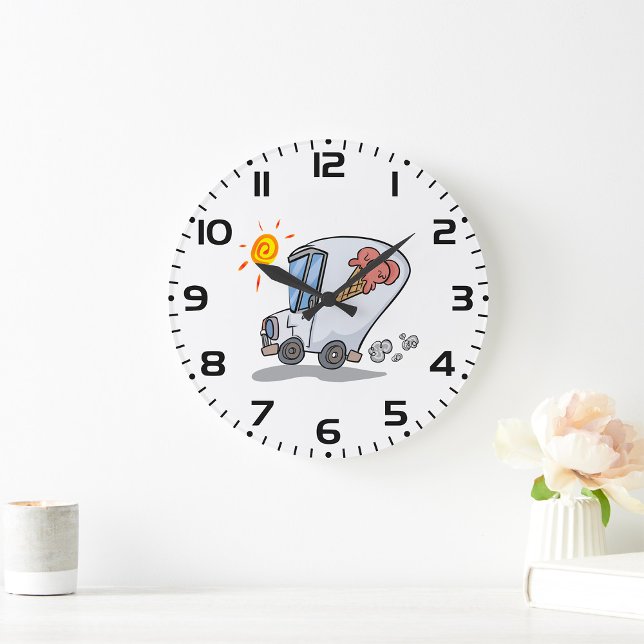 Tecknad Ice Cream Lastbil Roligt SommarDessert Stor Klocka (Skapare uppladdad)