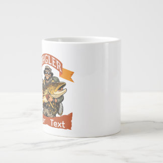 Tecknad illustration av brunöringfiskare jumbo mugg