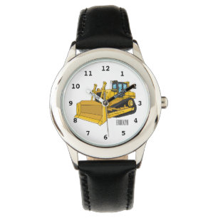 Tecknad illustration av bulldozer armbandsur
