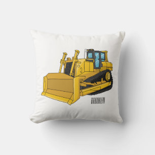 Tecknad illustration av bulldozer kudde