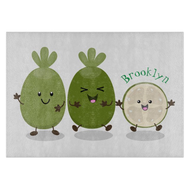 Tecknad illustration av Cute pineapple guava feijo (Framsidan)