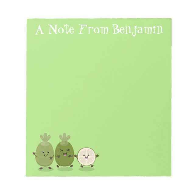 Tecknad illustration av Cute pineapple guava feijo Anteckningsblock (Framsida)