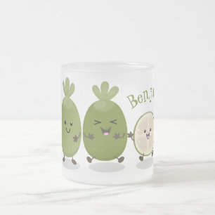Tecknad illustration av Cute pineapple guava feijo Frostad Glasmugg