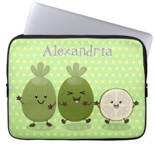 Tecknad illustration av Cute pineapple guava feijo Laptop Fodral