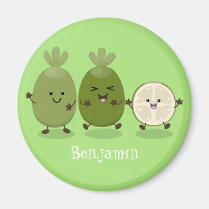 Tecknad illustration av Cute pineapple guava feijo Magnet