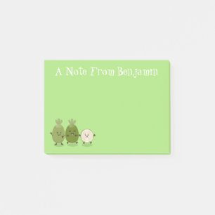 Tecknad illustration av Cute pineapple guava feijo Post-it Block
