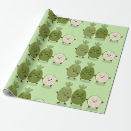 Tecknad illustration av Cute pineapple guava feijo Presentpapper