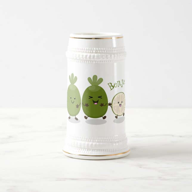 Tecknad illustration av Cute pineapple guava feijo Sejdel (Center)