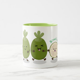 Tecknad illustration av Cute pineapple guava feijo Två-Tonad Mugg