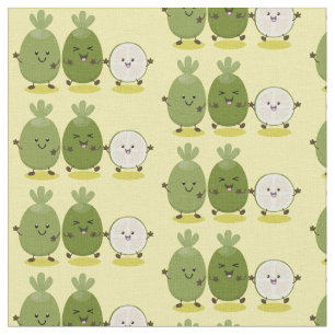 Tecknad illustration av Cute pineapple guava feijo Tyg