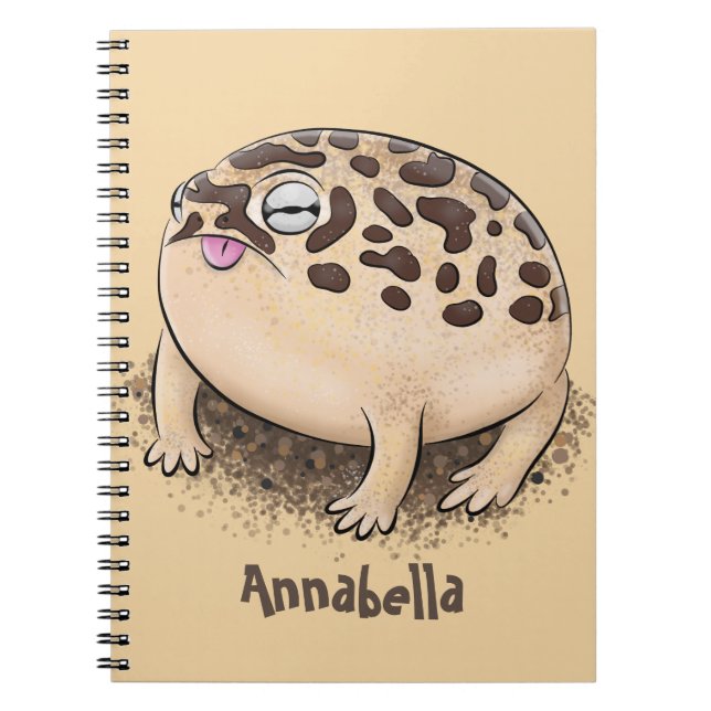 Tecknad illustration av den berömda ökenregngrodan anteckningsbok (Framsidan)
