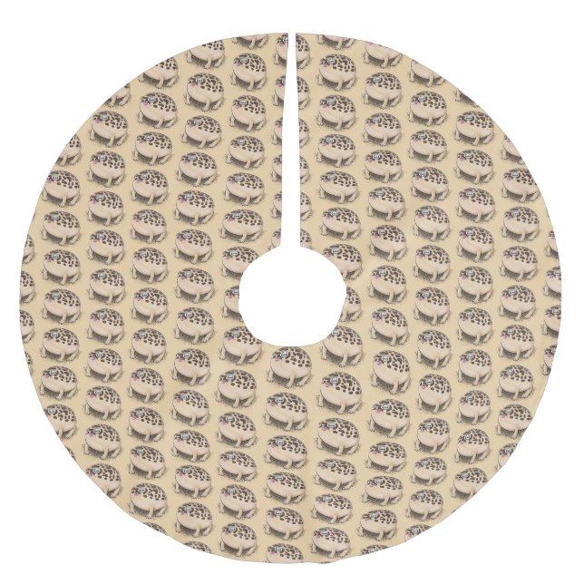 Tecknad illustration av den berömda ökenregngrodan julgransmatta borstad polyester (Framsidan)