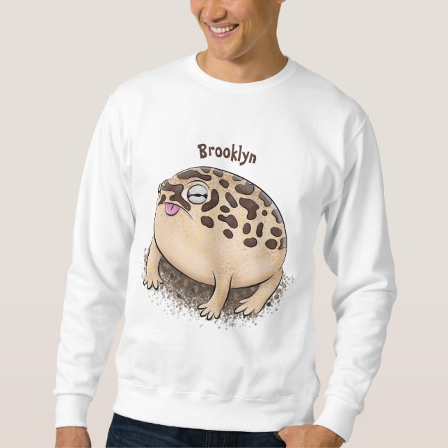 Tecknad illustration av den berömda ökenregngrodan lång ärmad tröja (Framsida)