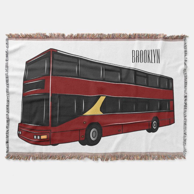 Tecknad illustration av dubbeldäckare filt (Framsidan)