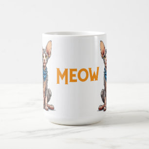 Tecknad illustration av en Sphynx-katt Kaffemugg