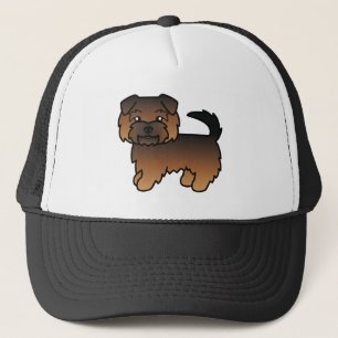 Tecknad illustration av Grizzle Norfolk Terrier hu Truckerkeps