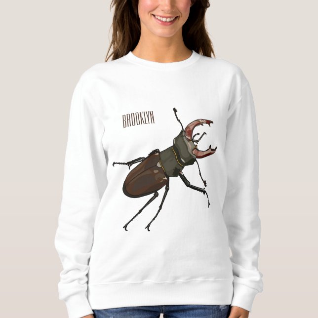Tecknad illustration av hjortbaggar t shirt (Framsida)