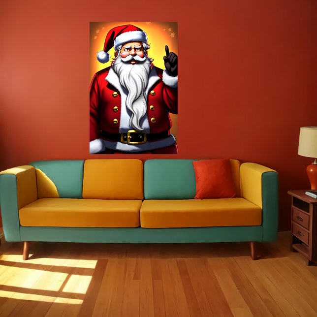 Tecknad illustration av Jultomten | AI Art Poster (Skapare uppladdad)
