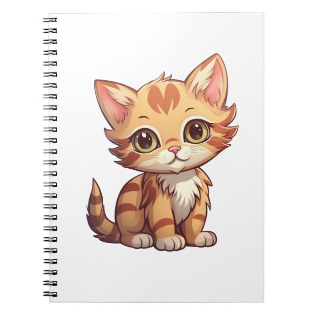 Tecknad illustration av katt anteckningsbok (Framsidan)