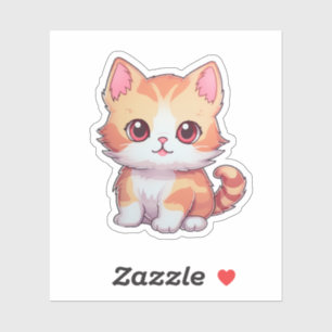 Tecknad illustration av katt klistermärken