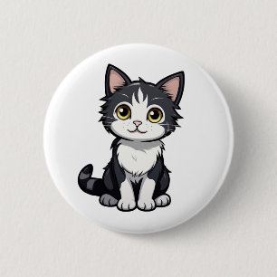 Tecknad illustration av katt knapp