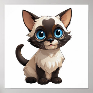 Tecknad illustration av katt poster