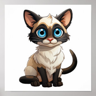 Tecknad illustration av katt poster