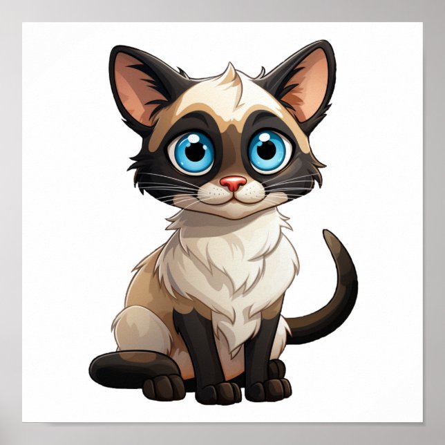 Tecknad illustration av katt poster (Framsidan)