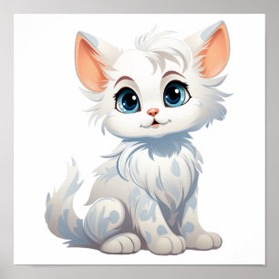 Tecknad illustration av katt poster