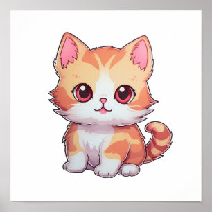 Tecknad illustration av katt poster