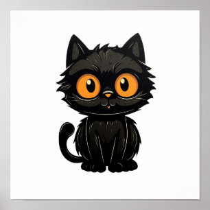 Tecknad illustration av katt poster