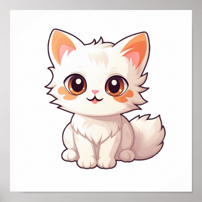 Tecknad illustration av katt poster (Framsidan)