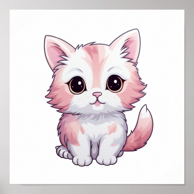 Tecknad illustration av katt poster (Framsidan)