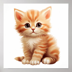 Tecknad illustration av katt poster