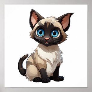 Tecknad illustration av katt poster